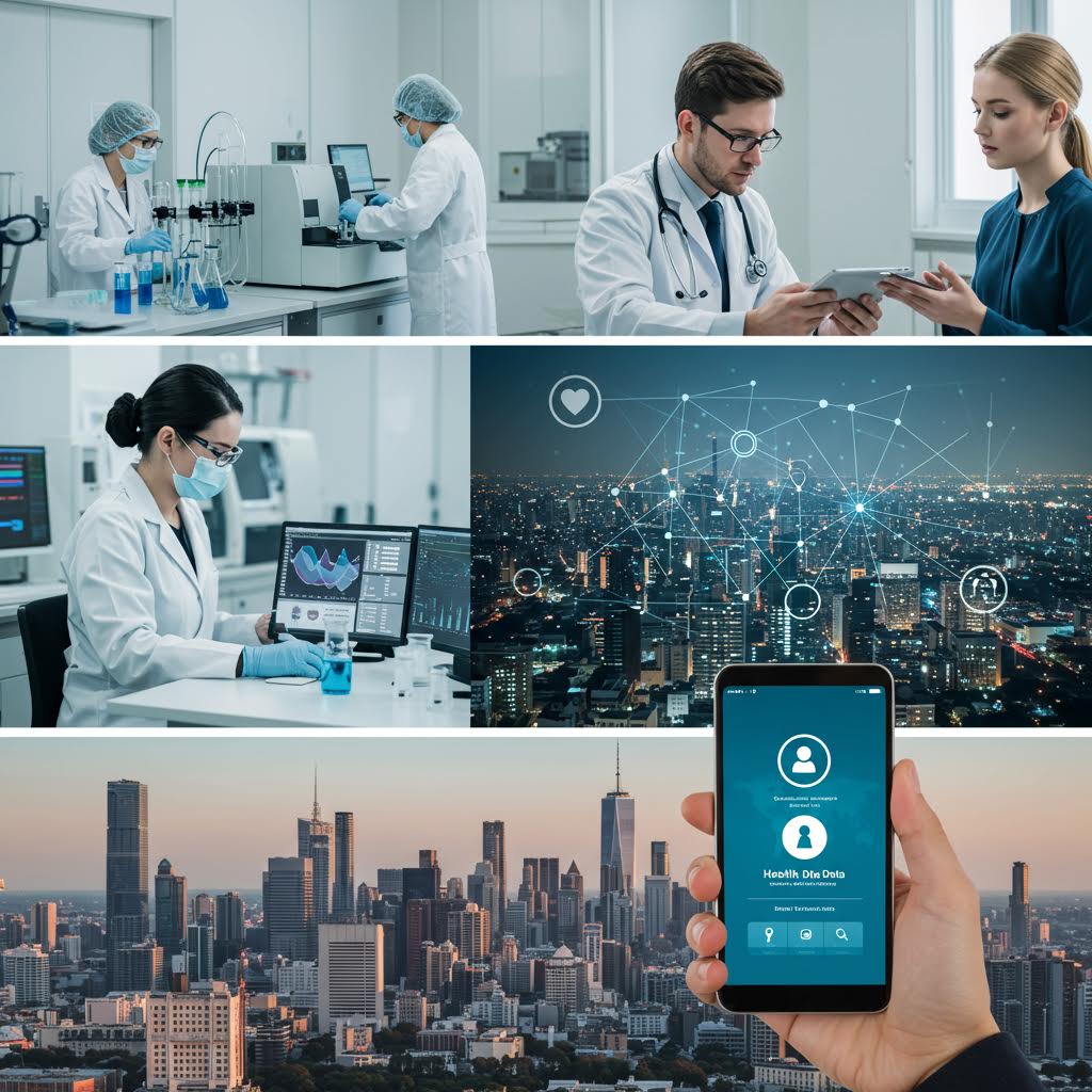 연구원들의 협업과 도시 위 스마트폰 인터페이스는 온카스터디가 실시간 신뢰를 확장하는 인상